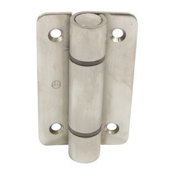 Cubicle Sprung Hinge 90 x 53 mm Satin Stainless Steel