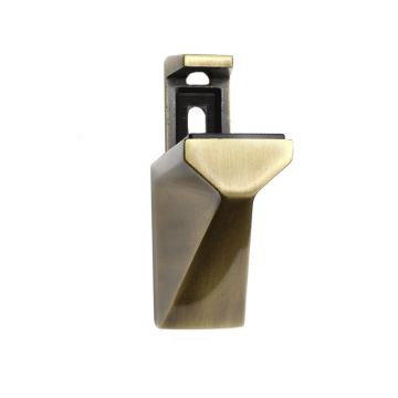Wood or Glass Adj 7-42 mm Shelf Bracket 125 mm Antique Brass Lacquered