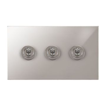3 Gang Dolly Switch Square Corner Polished Stainless Steel