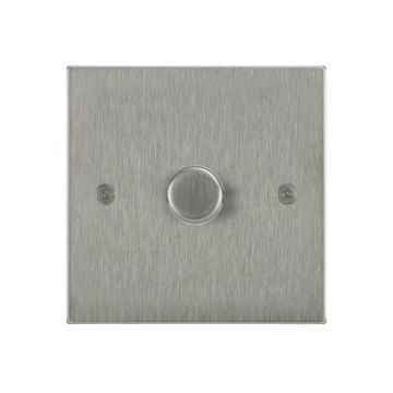 1 Gang 400w Dimmer Switch Square Corner Satin Stainless Steel