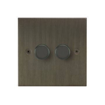 2 Gang 400w Dimmer Switch Square Corner Chocolate Bronze Lacquered