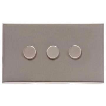 Winchester 3 Gang 2 Way 200W Trailing Edge Dimmer Satin Nickel Plate