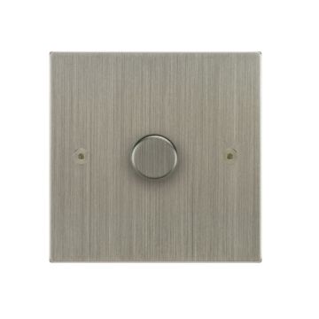 1 Gang 200w Trailing Edge LED Dimmer Switch Square Corner Satin Nickel Plate