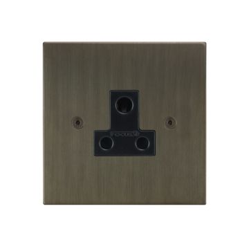 Unswitched Socket 5 amp Square Corner Chocolate Bronze Lacquered