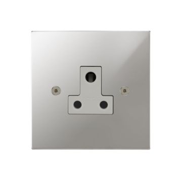 Unswitched Socket 5 amp Square Corner Polished Chrome Plate