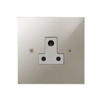 Unswitched Socket 5 amp Square Corner Polished Nickel Plate
