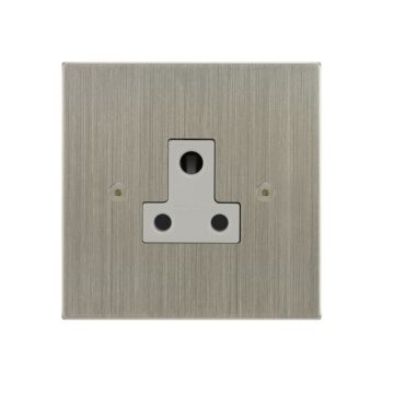 Unswitched Socket 5 amp Square Corner Satin Nickel Plate