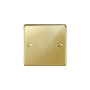 Single Blank Plate Polished Brass Lacquered