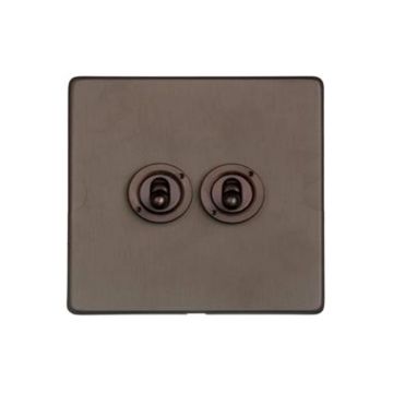 Heritage Studio 2 Gang Dolly Switch Matt Bronze Lacquered
