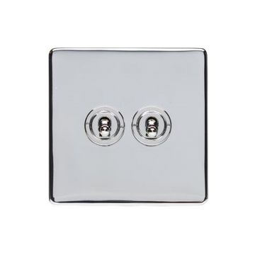 Heritage Studio 2 Gang Dolly Switch Polished Chrome Plate