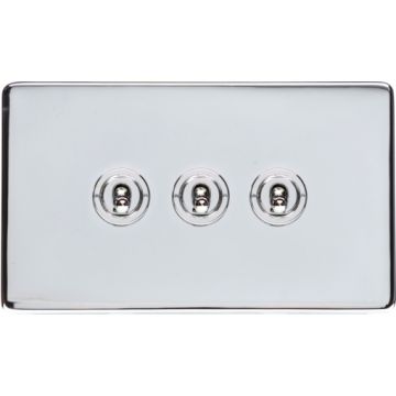 Heritage Studio 3 Gang Dolly Switch Polished Chrome Plate