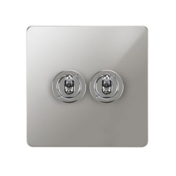 Horizon Classic 2 Gang Dolly Switch Polished Chrome Plate