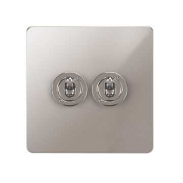 Horizon Classic 2 Gang Dolly Switch Polished Stainless Steel