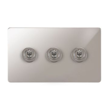 Horizon Classic 3 Gang Dolly Switch Polished Stainless Steel