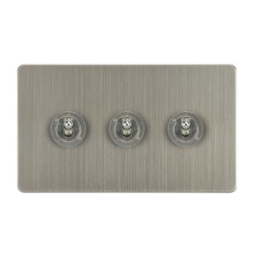 Horizon Classic 3 Gang Dolly Switch Satin Nickel Plate
