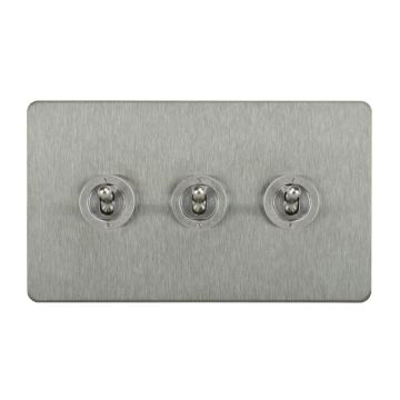 Horizon Classic 3 Gang Dolly Switch Satin Stainless Steel