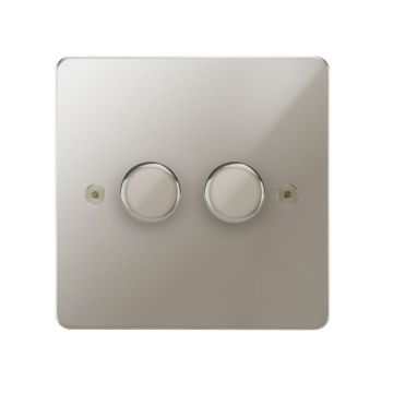 Horizon Classic 2 Gang Dimmer Switch 400w Polished Nickel Plate