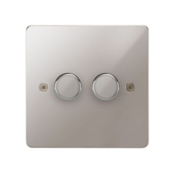 Horizon Classic 2 Gang Dimmer Switch 400w Polished Stainless Steel