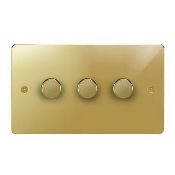 Horizon Classic 3 Gang Dimmer Switch 250w Polished Brass Lacquered