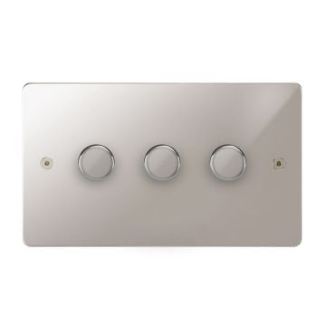 Horizon Classic 3 Gang Dimmer Switch 250w Polished Stainless Steel