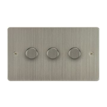 Horizon Classic 3 Gang Dimmer Switch 250w Satin Nickel Plate