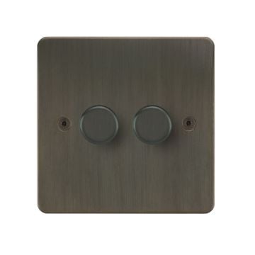 Horizon Classic 2 Gang 200w Trailing Edge LED Dimmer Switch  Chocolate Bronze Lacquered