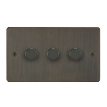 Horizon Classic 3 Gang 200w Trailing Edge LED Dimmer Switch  Chocolate Bronze Lacquered