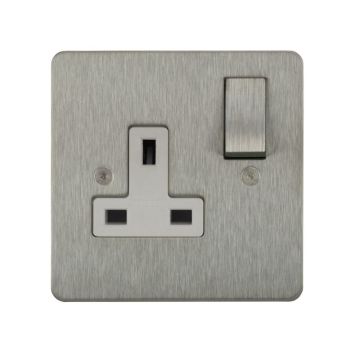 Horizon Classic 1 Gang 13 amp Switched Socket Satin Stainless Steel