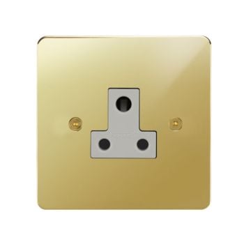 Horizon Classic Unswitched Socket 5 amp Polished Brass Lacquered