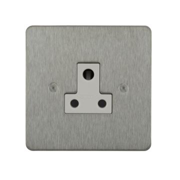 Horizon Classic Unswitched Socket 5 amp Satin Stainless Steel