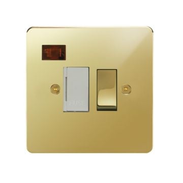 Horizon Classic 13 amp Switched Fused Spur c/w Neon Polished Brass Lacquered
