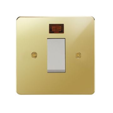 Horizon Classic 45 amp Cooker Control Switch c/w Neon Polished Brass Lacquered
