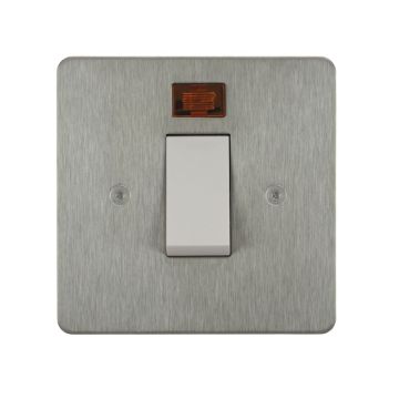 Horizon Classic 45 amp Cooker Control Switch c/w Neon Satin Stainless Steel