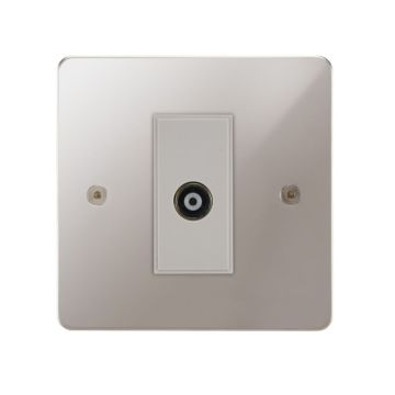 Horizon Classic 1 Gang Co-Axial TV Socket Polished Stainless Steel