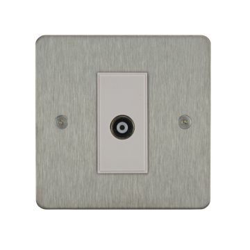 Horizon Classic 1 Gang Co-Axial TV Socket Satin Stainless Steel