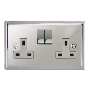 13amp Switched Twin Socket Stepped Edge