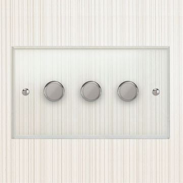 3 Gang Dimmer Switch 250w Clear Perspex