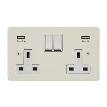Double Switched 13 amp Socket with USB Ports