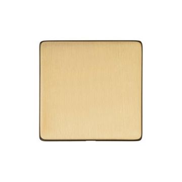Heritage Vintage Single Blank Plate Satin Brass Lacquered