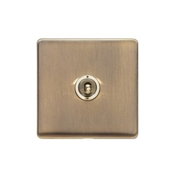 Heritage Vintage 1 Gang Dolly Switch Brushed Antique Brass Lacquered