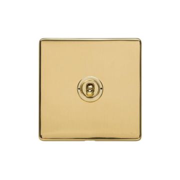 Heritage Vintage 1 Gang Dolly Switch Polished Brass Lacquered
