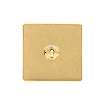 Heritage Vintage 1 Gang Intermediate Dolly Switch Satin Brass Lacquered