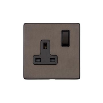 Heritage Vintage 1 Gang 13A Switched Socket Matt Bronze Lacquered