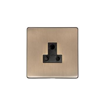 Heritage Vintage 1 Gang 5A Unswitched Socket Brushed Antique Brass Lacquered
