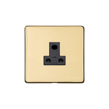 Heritage Vintage 1 Gang 5A Unswitched Socket Polished Brass Lacquered