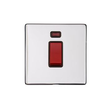 Heritage Vintage 45A Cooker Switch/Neon Polished Chrome Plate