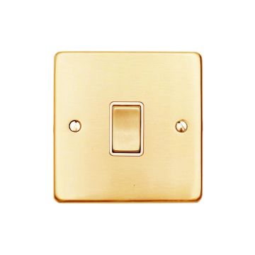 Gala Elite 1 Gang Inter Rocker Switch-Polished Brass Lacquered