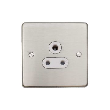 Gala Elite 1 Gang 5A Unswitched Socket White Trim-Satin Nickel Plate