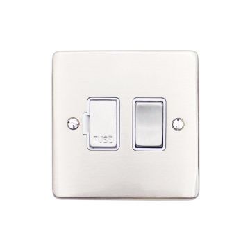 Gala Elite 13A Switched Fused Spur White Trim-Polished Chrome Plate