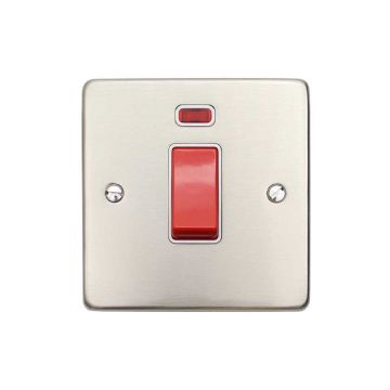 Gala Elite 45A Cooker Switch with Neon White Trim